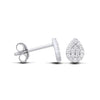 Silversmiths sterling silver pavé cubic zirconia teardrop stud earrings with a polished, sparkling finish.