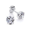 Silversmiths sterling silver stud earrings with 5mm round cubic zirconia stones in a classic setting.