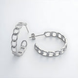 Silversmiths Sterling Silver 23mm chain link hoop earrings displayed on a white background.