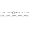 A 2.5mm sterling silver Figaro chain necklace with an open lobster clasp is displayed on a white background.