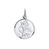 Sterling silver 16mm St Christopher pendant by Silversmiths with a diamond cut border and engraved design.