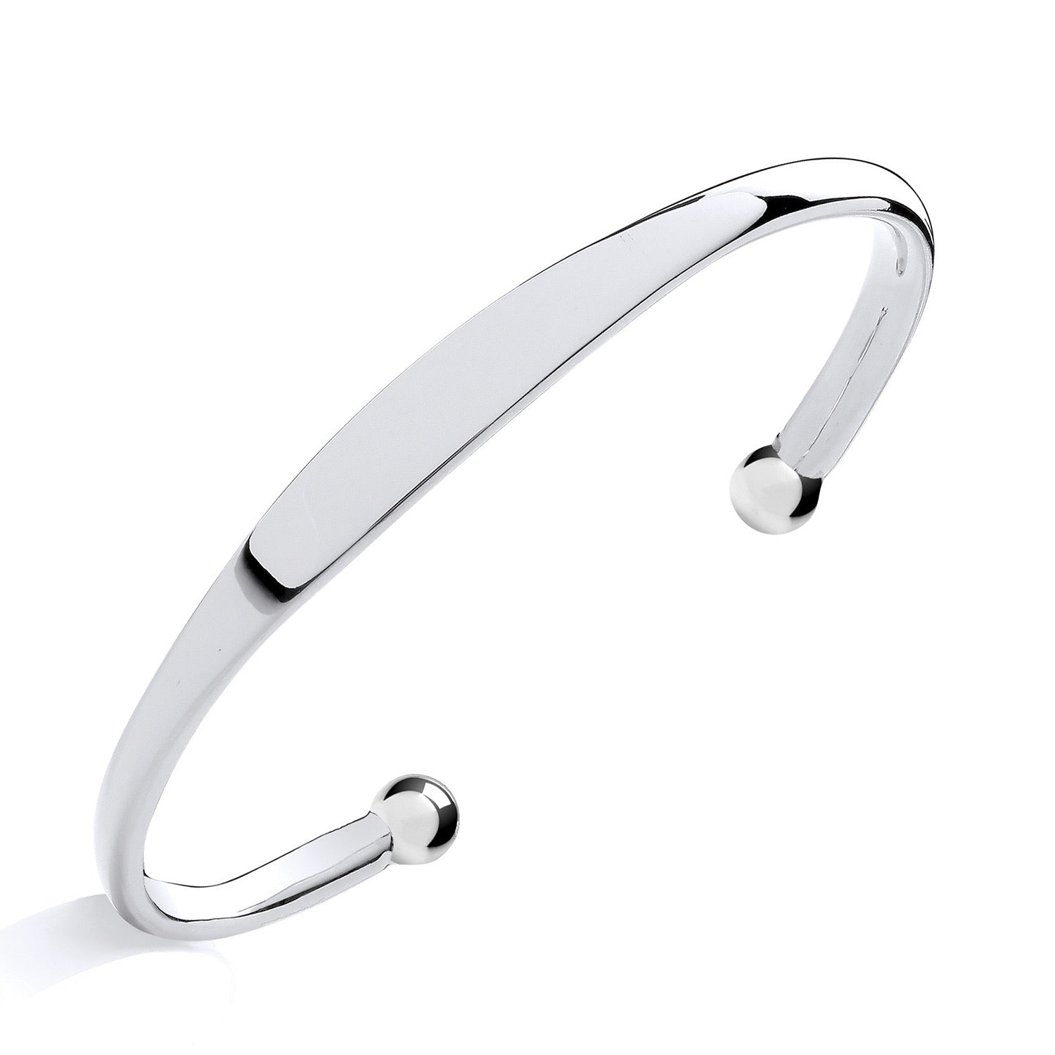 Sterling Silver Mens ID Torque Bangle