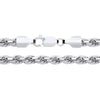 A 7.5mm sterling silver rope chain necklace with diamond-cut links and a lobster clasp shown on a white background.