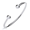 Sterling Silver Ladies Torque Bangle With 3.1mm Plain Profile