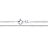 A 1.2mm sterling silver curb chain necklace with a circular spring ring clasp is shown on a white background.