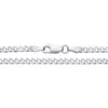 Silversmiths 3mm sterling silver super flat curb chain with lobster clasp shown close-up on a plain white background.