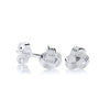 Silversmiths 5.5mm sterling silver knot stud earrings with polished finish shown on a white background.