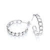 Silversmiths sterling silver hoop earrings measure 23mm and feature an open chain link design.
