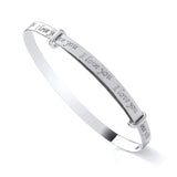 Sterling Silver Expanding Ladies Bangle With "I Love You" Engraving