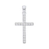 A Silversmiths sterling silver cross pendant with pavé cubic zirconia is displayed against a plain white background.