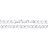 A 3.8mm sterling silver curb chain necklace by Silversmiths with a lobster clasp, displayed on a white background.