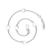 A silver chain bracelet with multiple heart-shaped charms and a lobster clasp, displayed on a clean white background.