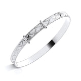 Sterling Silver Expanding Child’s Bangle With Diamond Cut Pattern