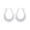 26.5mm sterling silver oval Creole earrings with a diamond cut finish from Silversmiths.