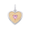 Silversmiths two tone gold plated silver heart pendant featuring a simulated amethyst.