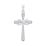 Sterling Silver Cubic Zirconia Infinity Knot Cross Pendant