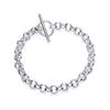 A 7.5mm T-Bar Belcher Bracelet in sterling silver is displayed on a white background.
