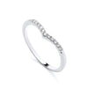 Sterling silver wishbone eternity ring by Silversmiths, featuring cubic zirconia on the top half of the band.