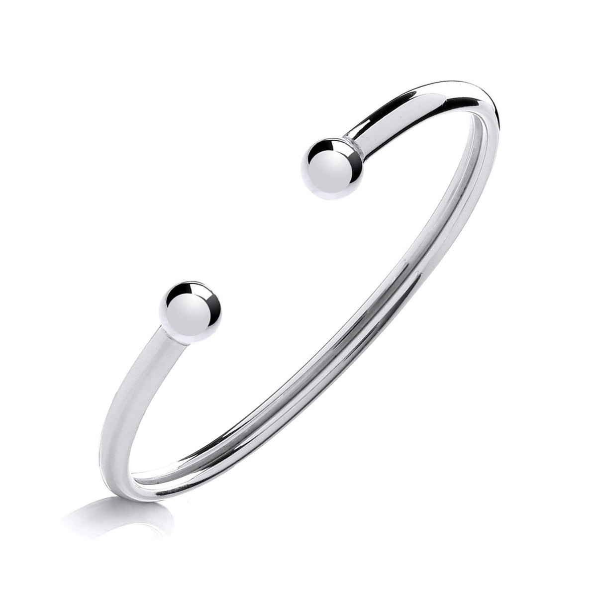 A 3.75mm plain profile Silversmiths Sterling Silver Maidens Torque Bangle displayed on a white background.