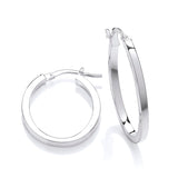 Silversmiths sterling silver oval hoop earrings, 28mm, feature a latch-back closure for secure wear.