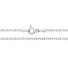 A close-up of a 2mm sterling silver diamond-cut belcher chain necklace with round links and a spring ring clasp.