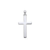 A medium plain cross pendant in sterling silver with a smooth, polished finish is shown against a white background.