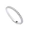 Silversmiths sterling silver 1.75mm full eternity ring with cubic zirconia stones encircling the band, shown on white.