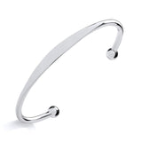 Sterling Silver Maidens Torque Bangle With ID Plate