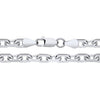 A 4.5mm sterling silver diamond cut belcher chain with lobster clasp is shown close-up on a white background.
