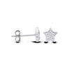 Sterling silver star stud earrings with pavé cubic zirconia accents by Silversmiths.