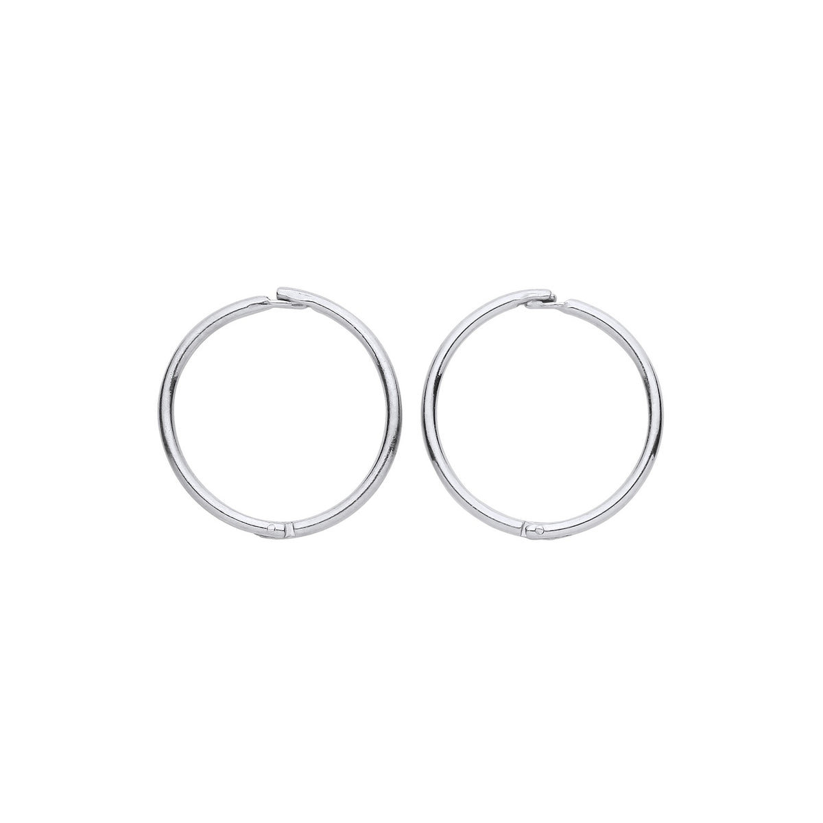 Silversmiths sterling silver 11mm hinged sleeper earrings displayed on a white background.