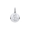 This 12mm sterling silver St Christopher pendant by Silversmiths has an engraved figure and a plain top loop.