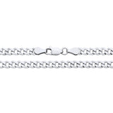 A 4.2mm sterling silver super flat curb chain necklace with a lobster clasp is shown on a white background.