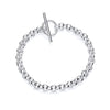 Sterling silver men’s 6.3mm T-bar belcher bracelet with heavyweight round links and a secure toggle clasp.