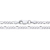 A 2.9mm sterling silver flat Figaro chain necklace by Silversmiths is shown close-up on a white background.