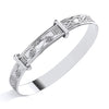 Sterling Silver Expanding Baby Bangle With Claddagh Motif