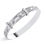 Sterling Silver Expanding Baby Bangle With Claddagh Motif