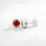 Silversmiths sterling silver stud earrings with simulated tourmaline, displayed front and side on a white background.