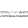 A 6.7mm sterling silver hollow rope chain necklace with a lobster clasp displayed on a white background.